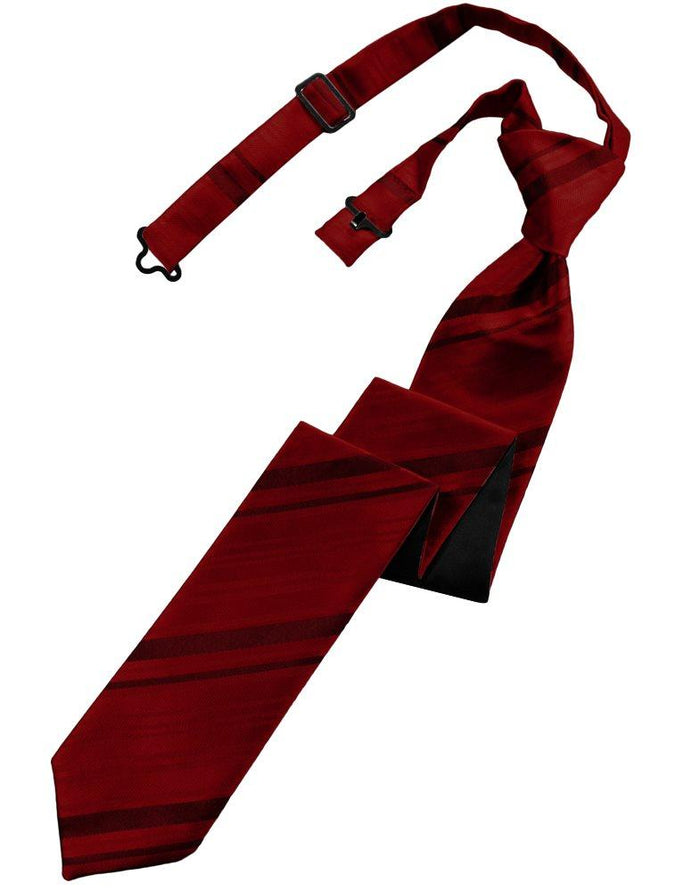 Apple Striped Satin Skinny Tie - Tuxedo Club