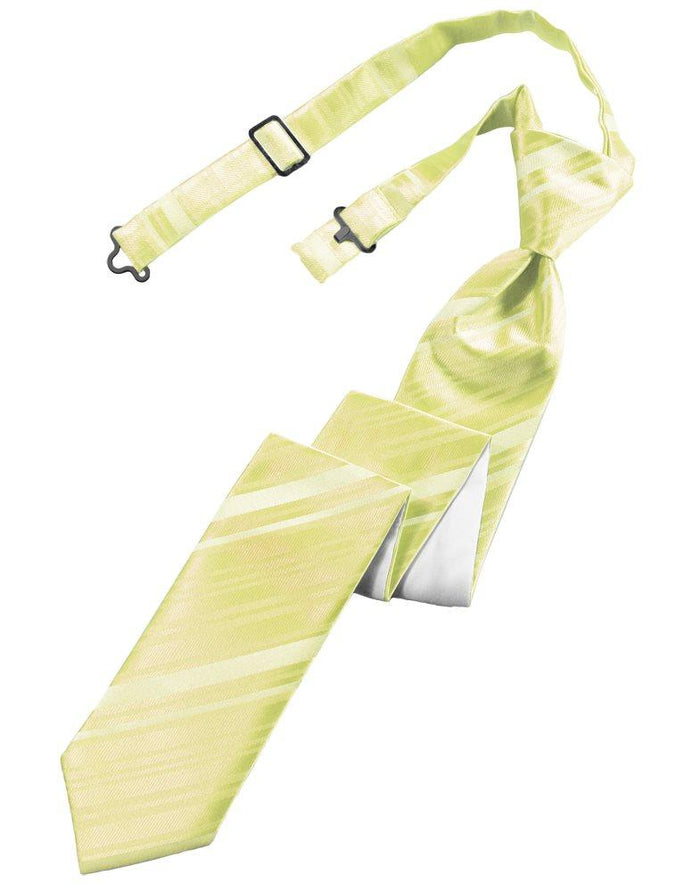 Canary Striped Satin Skinny Tie - Tuxedo Club