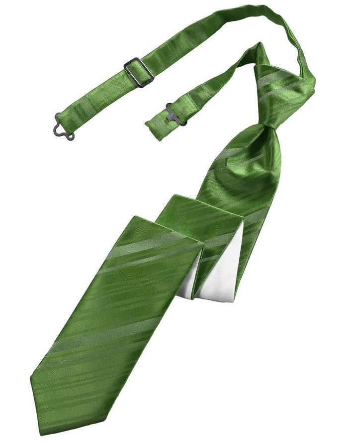 Clover Striped Satin Skinny Tie - Tuxedo Club