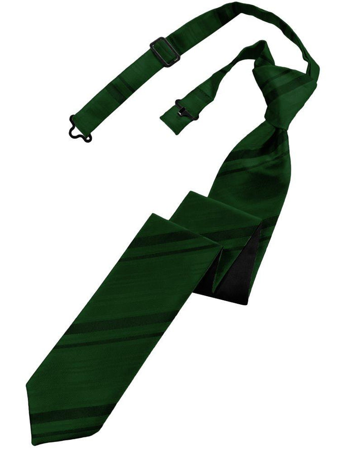 Hunter Striped Satin Skinny Tie - Tuxedo Club