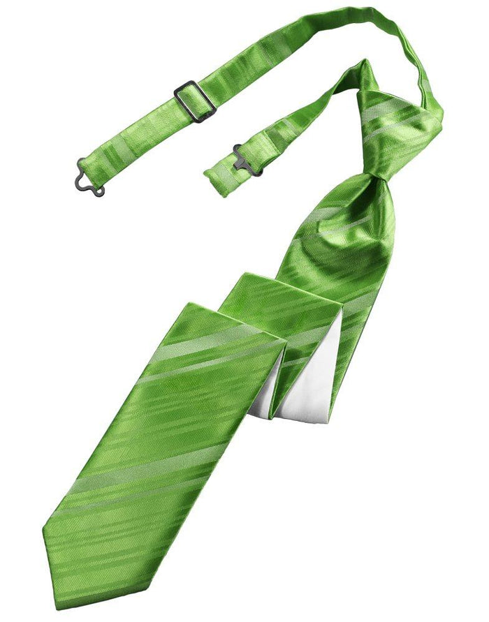 Kelly Striped Satin Skinny Tie - Tuxedo Club