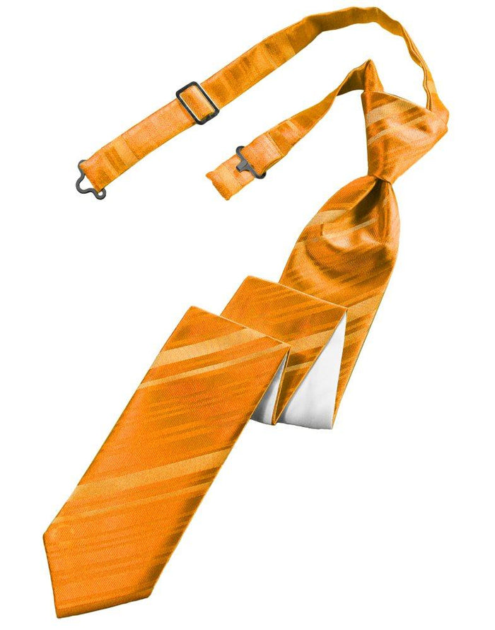 Mandarin Striped Satin Skinny Tie - Tuxedo Club