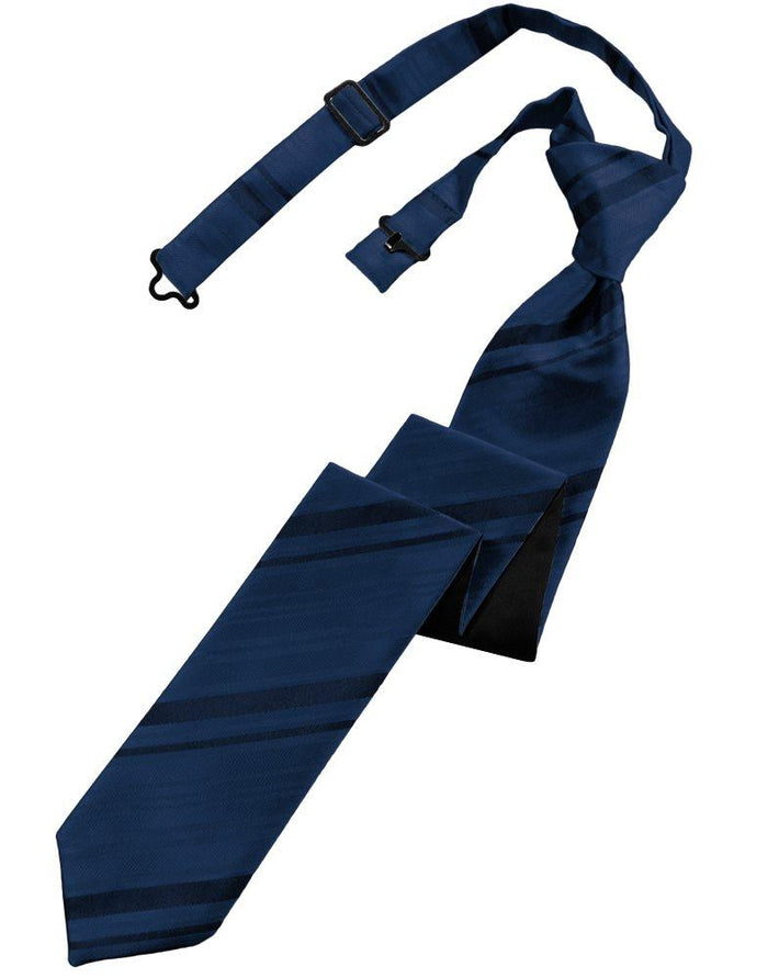 Peacock Striped Satin Skinny Tie - Tuxedo Club