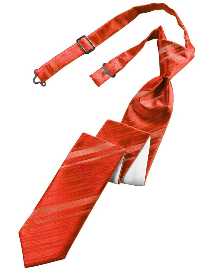 Persimmon Striped Satin Skinny Tie