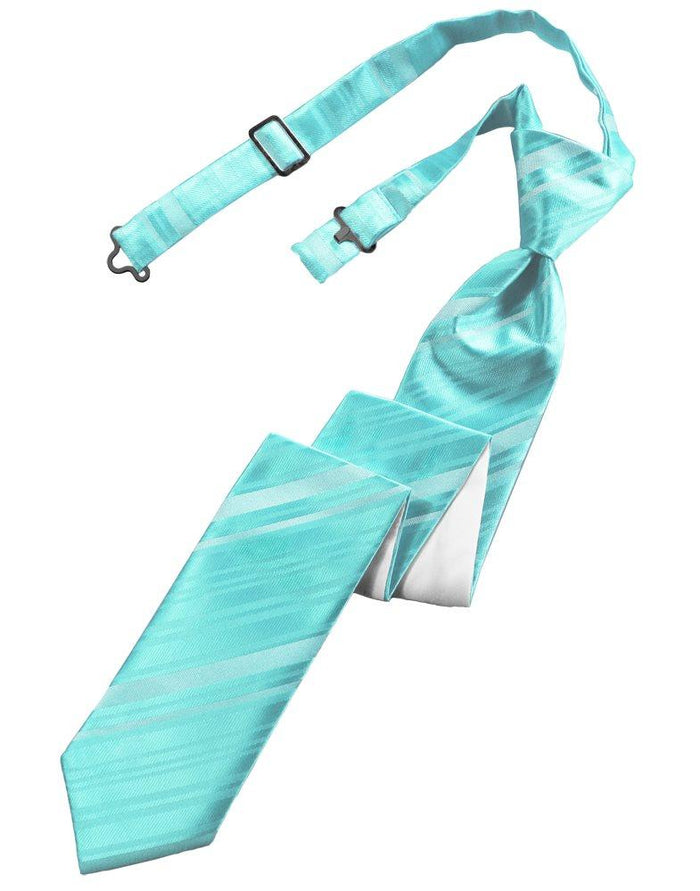 Pool Striped Satin Skinny Tie - Tuxedo Club
