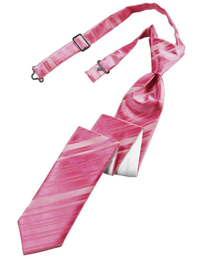 Watermelon Striped Satin Skinny Tie - Tuxedo Club