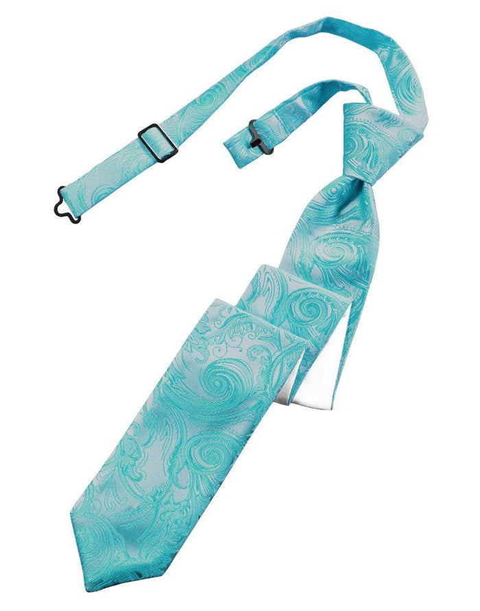 Turquoise Tapestry Skinny Tie - Tuxedo Club