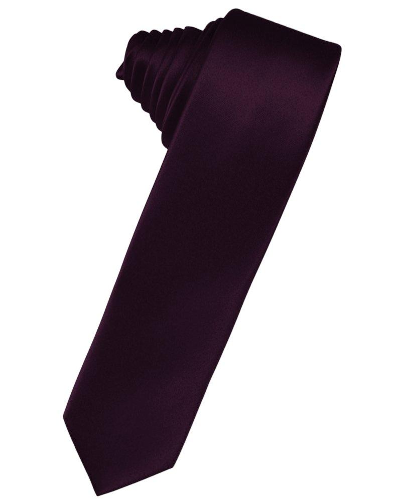 Berry Solid Satin Skinny Suit Tie