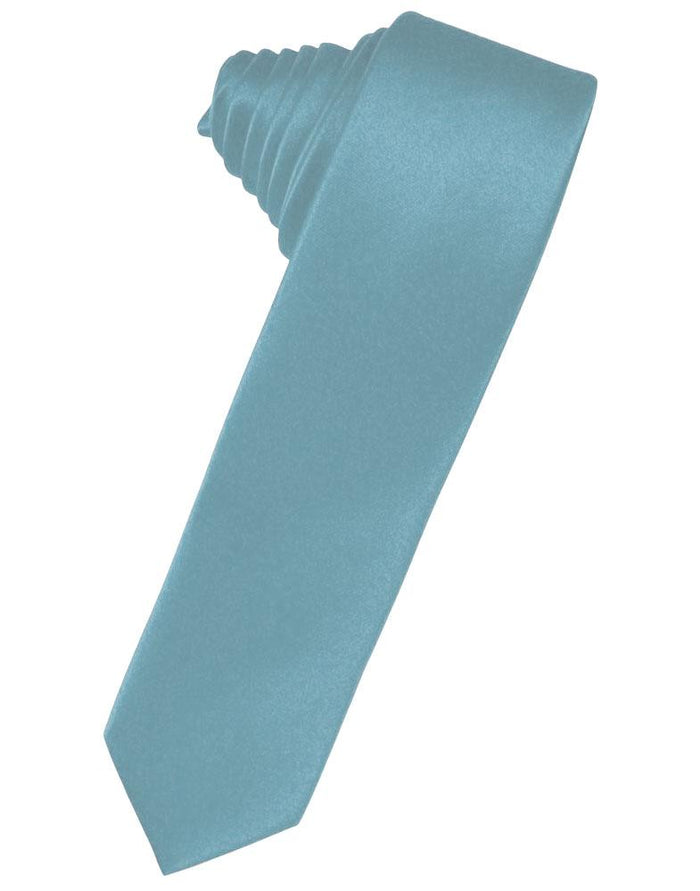Mist Solid Satin Skinny Suit Tie - Tuxedo Club