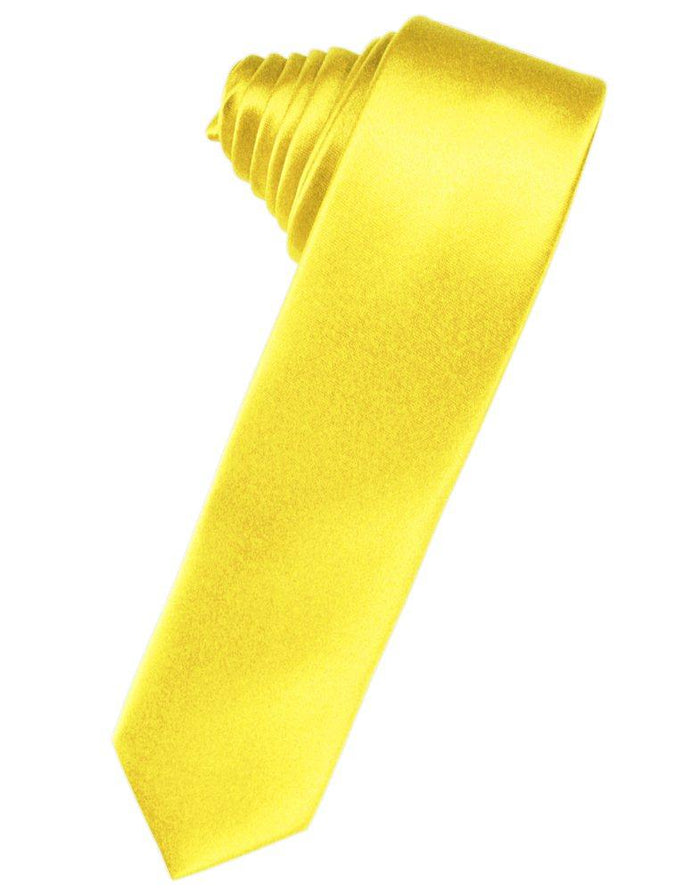 Sunbeam Solid Satin Skinny Suit Tie - Tuxedo Club