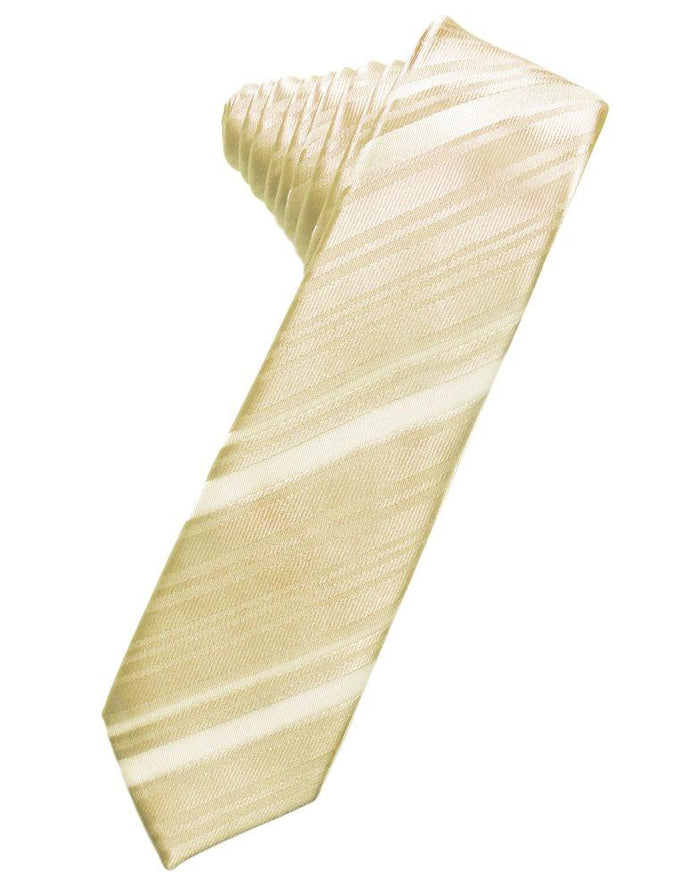 Bamboo Striped Satin Skinny Suit Tie - Tuxedo Club