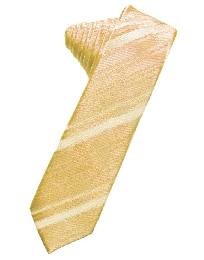 Harvest Maize Striped Satin Skinny Suit Tie - Tuxedo Club