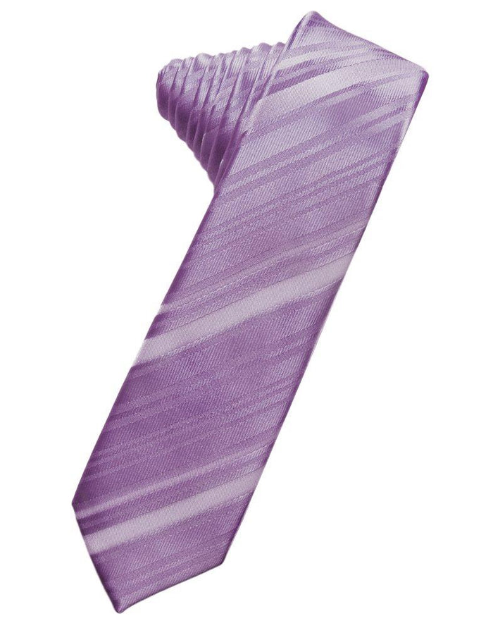 Heather Striped Satin Skinny Suit Tie - Tuxedo Club