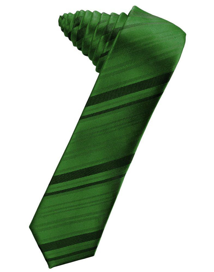Hunter Striped Satin Skinny Suit Tie - Tuxedo Club