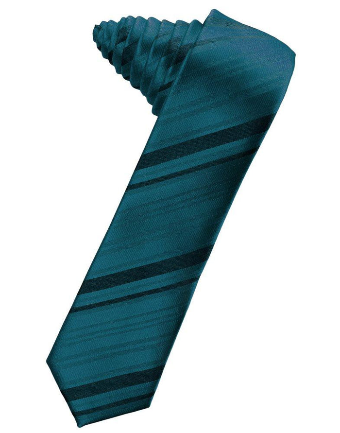 Oasis Striped Satin Skinny Suit Tie - Tuxedo Club