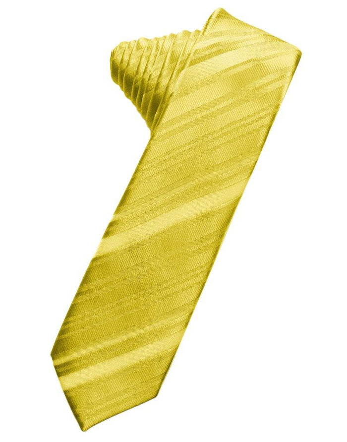Willow Striped Satin Skinny Suit Tie - Tuxedo Club