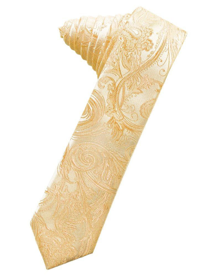 Apricot Tapestry Skinny Suit Tie - Tuxedo Club