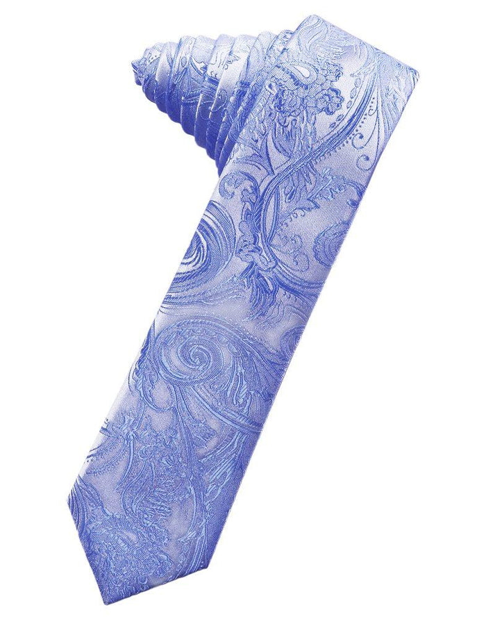 Cornflower Tapestry Skinny Suit Tie - Tuxedo Club