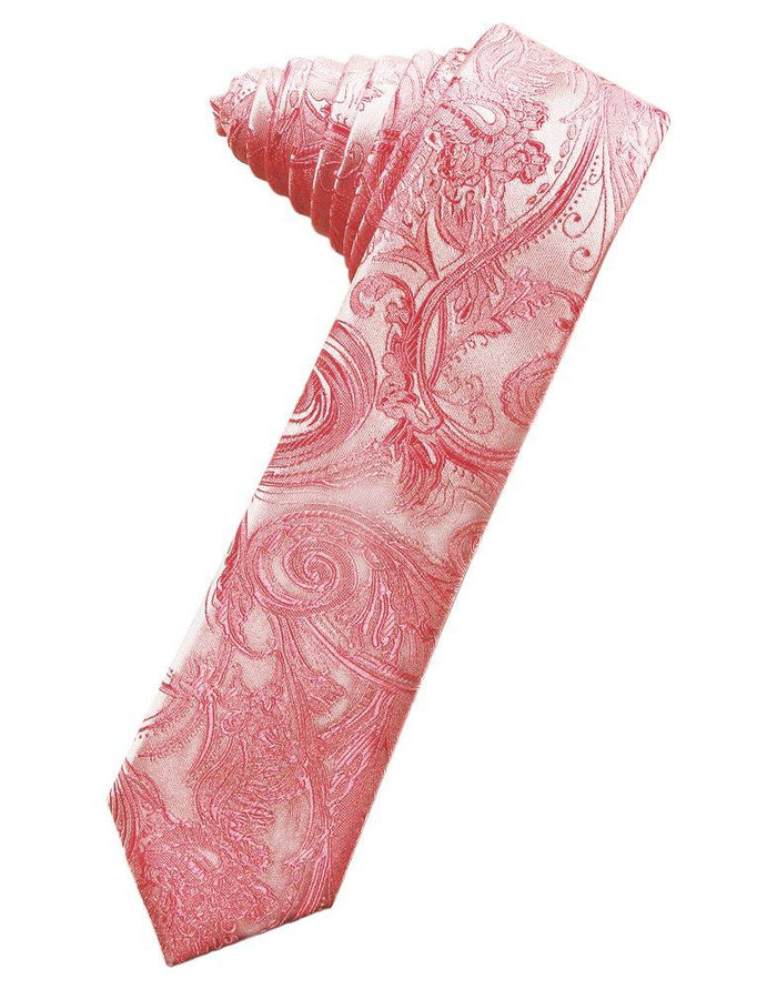 Guava Tapestry Skinny Suit Tie - Tuxedo Club