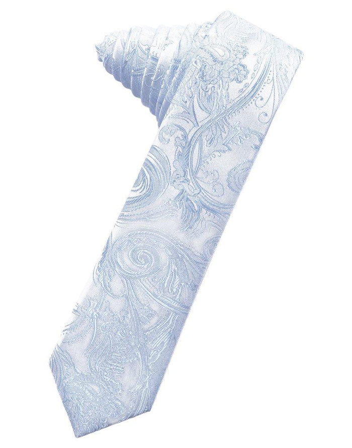 Light Blue Tapestry Skinny Suit Tie - Tuxedo Club