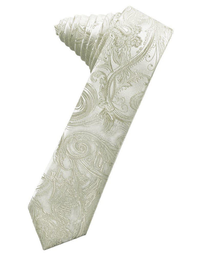 Platinum Tapestry Skinny Suit Tie - Tuxedo Club