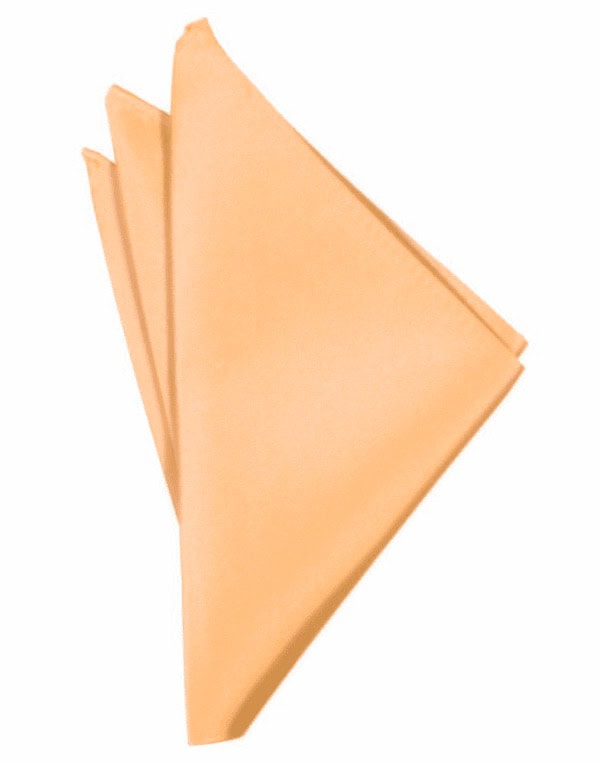 Apricot Solid Satin Pocket Square