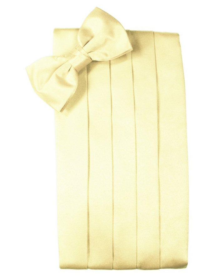 Canary Solid Satin Cummerbund - Tuxedo Club