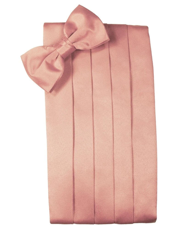 Peach Solid Satin Cummerbund