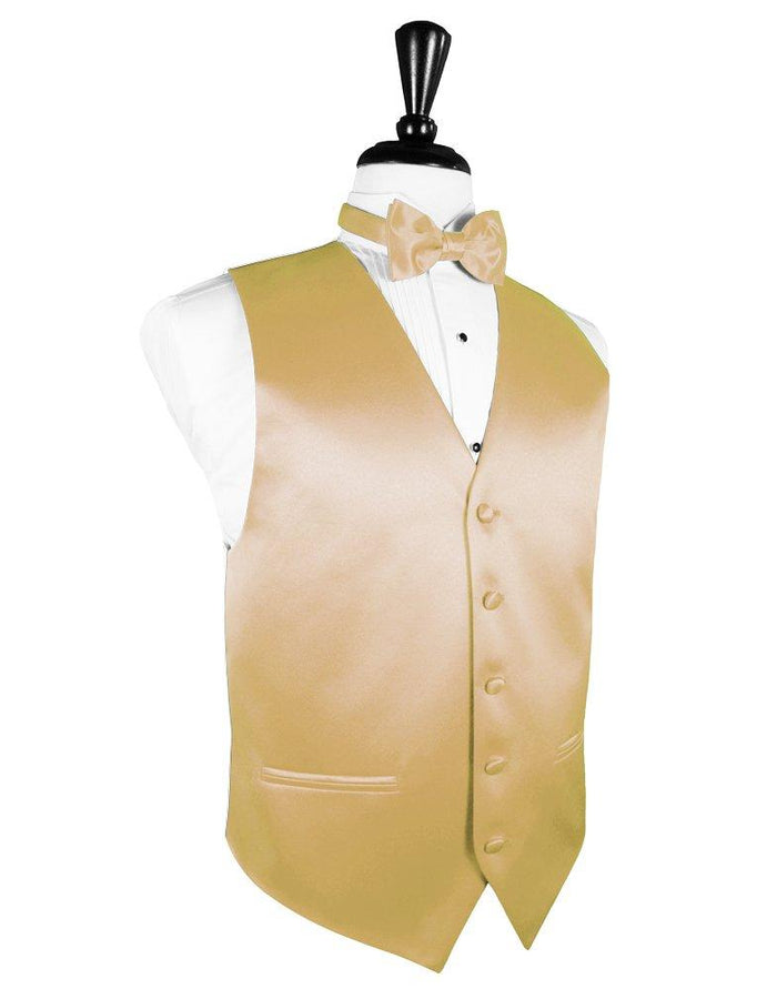 Harvest Maize Solid Satin Vest - Tuxedo Club
