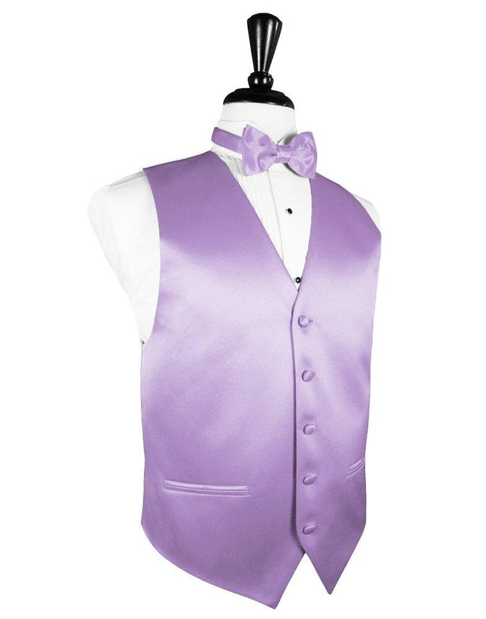 Heather Solid Satin Vest - Tuxedo Club