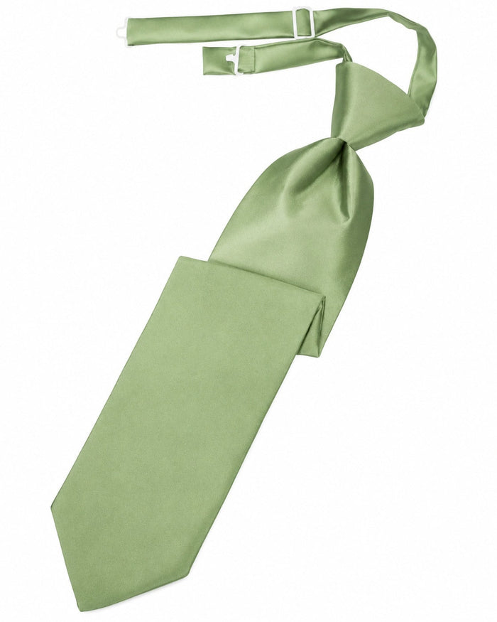 Sage Solid Satin Long Tie