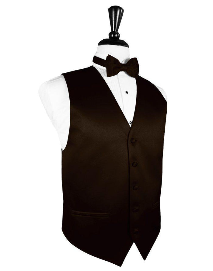 Truffle Solid Satin Vest - Tuxedo Club
