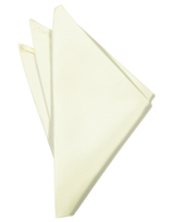 Ivory Solid Satin Pocket Square