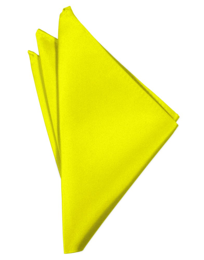 Lemon Solid Satin Pocket Square - Tuxedo Club