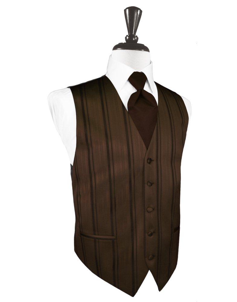 Chocolate Striped Satin Vest