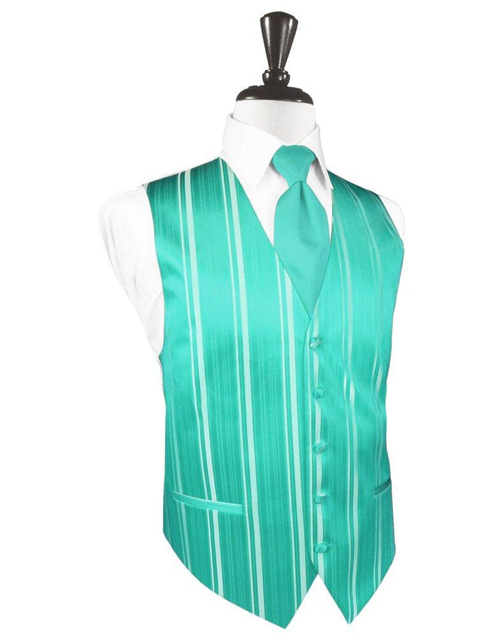 Mermaid Striped Satin Vest - Tuxedo Club