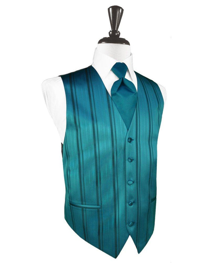 Oasis Striped Satin Vest - Tuxedo Club