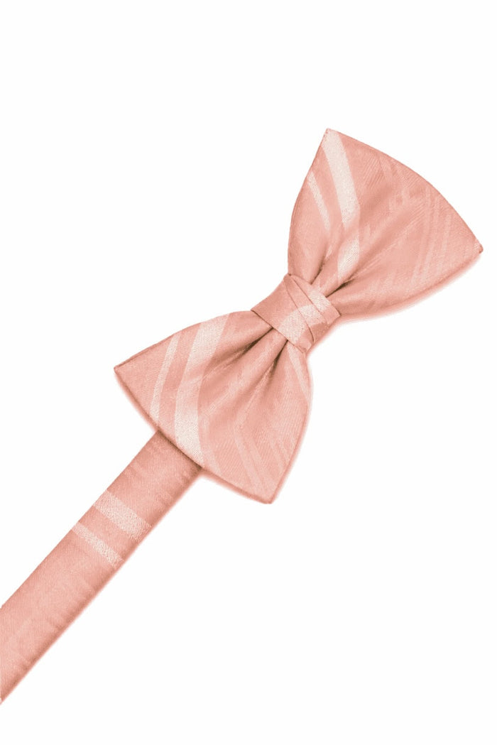 Peach Striped Satin Bowtie