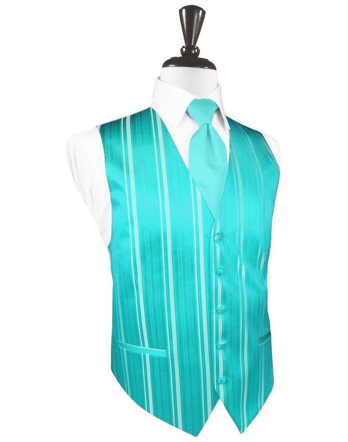 Pool Striped Satin Vest - Tuxedo Club