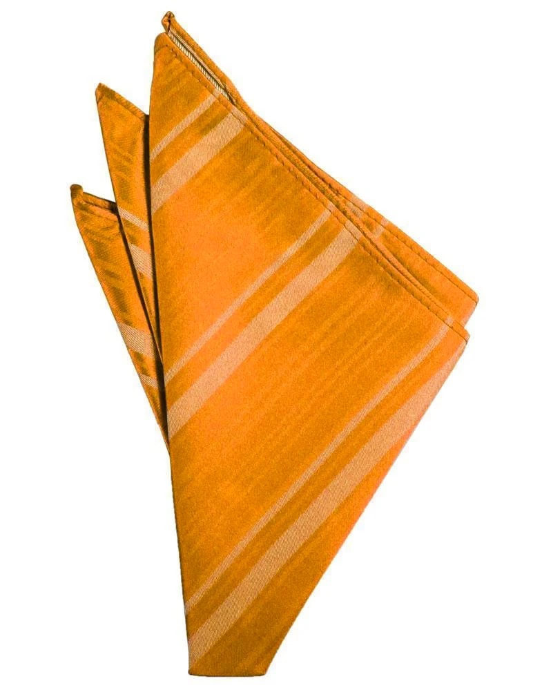 Tangerine Striped Pocket Square