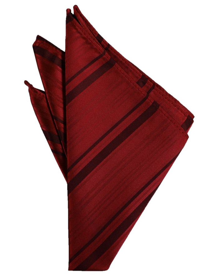 Apple Striped Satin Pocket Square - Tuxedo Club