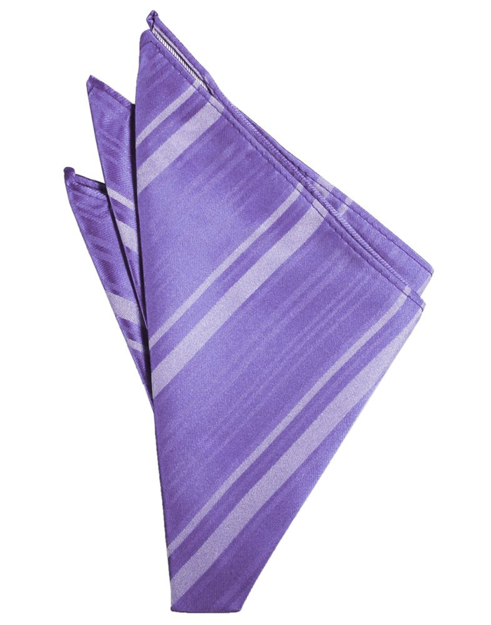 Freesia Striped Satin Pocket Square - Tuxedo Club