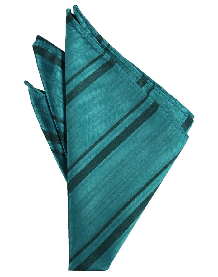Oasis Striped Satin Pocket Square - Tuxedo Club