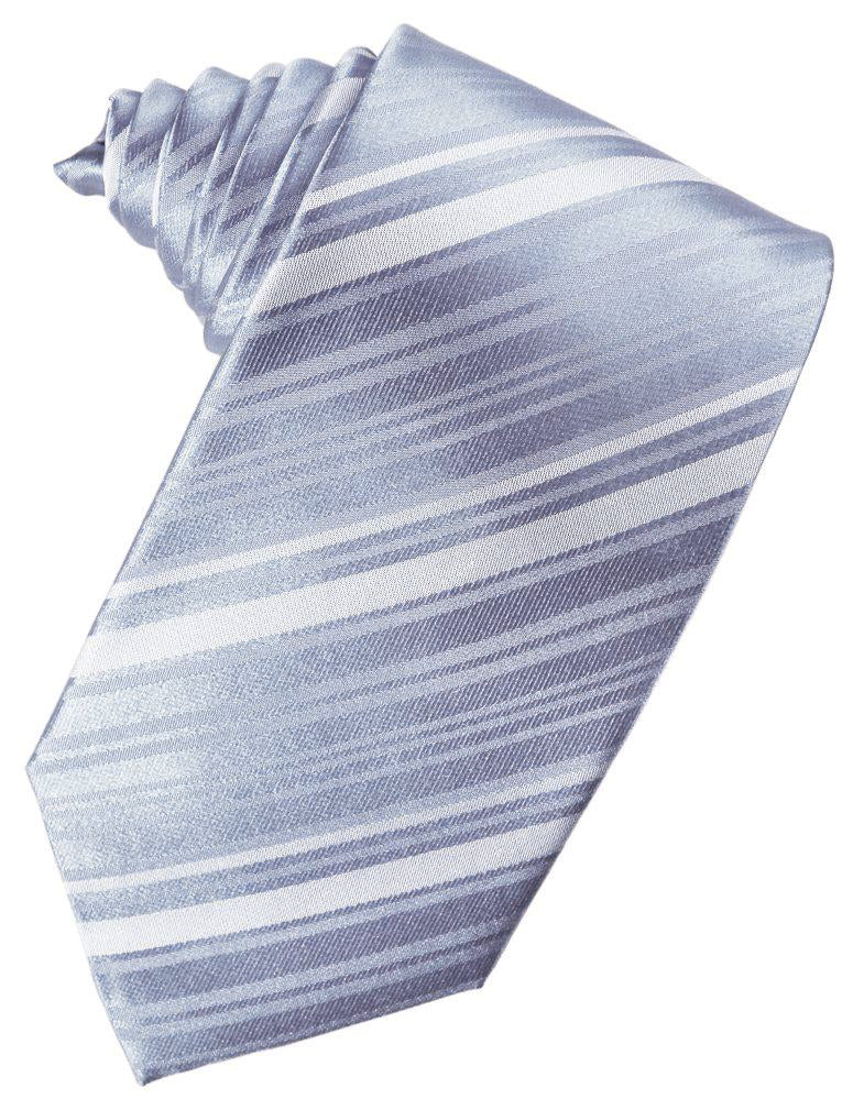 Periwinkle Striped Self-Tie Long Tie