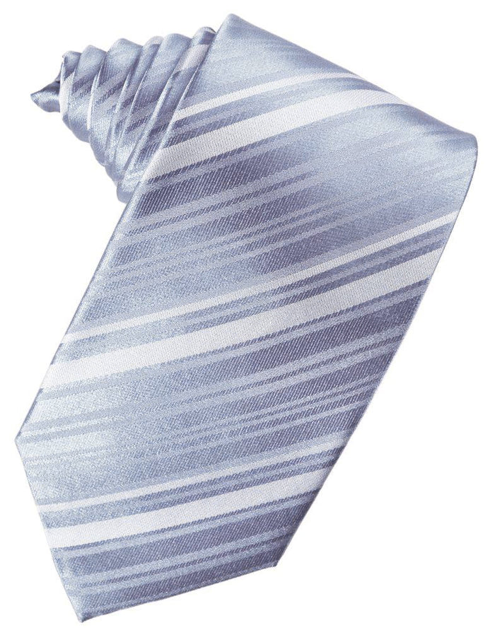 Periwinkle Striped Self-Tie Long Tie