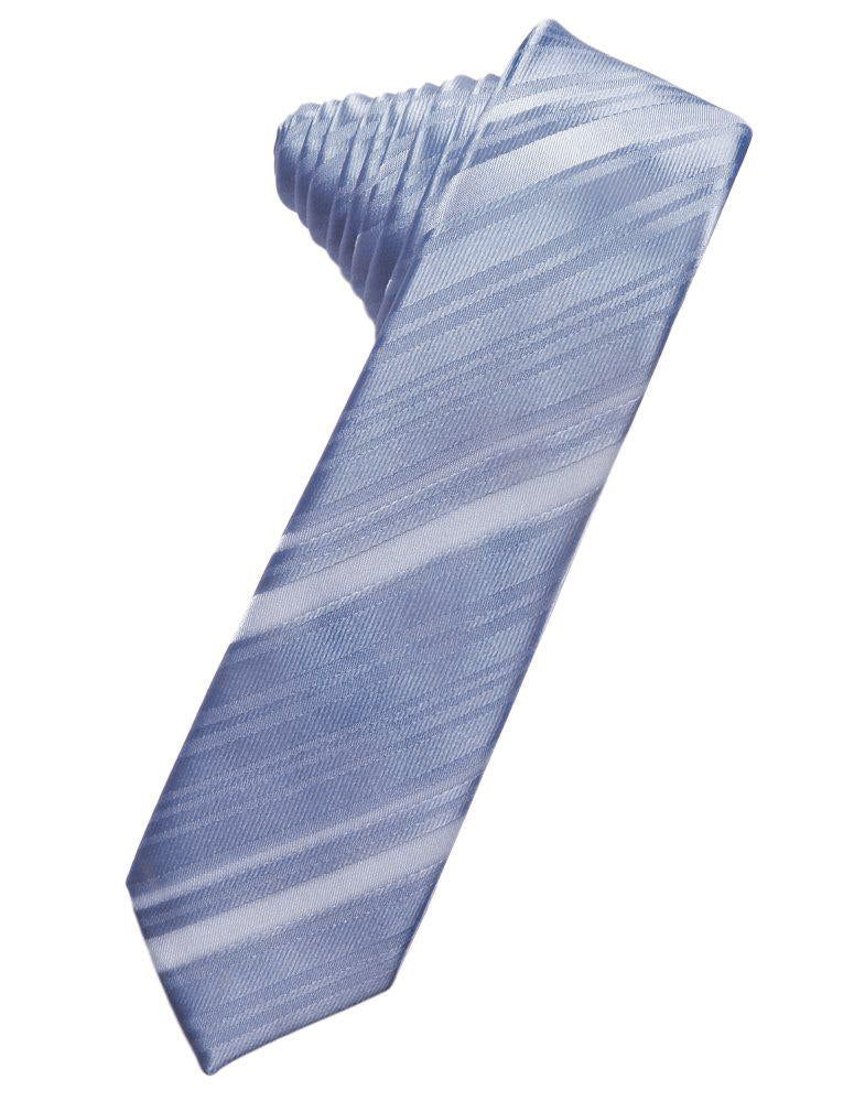 Periwinkle Striped Self-Tie Skinny Tie