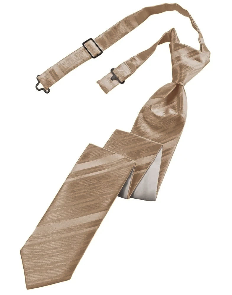 Latte Striped Pre-Tied Skinny Tie