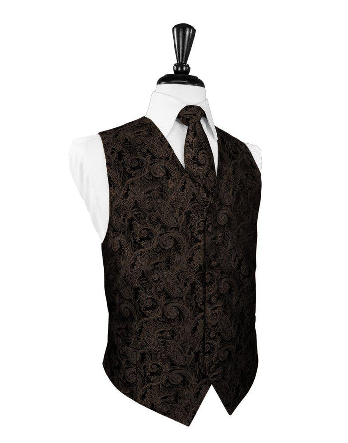 Chocolate Tapestry Vest - Tuxedo Club