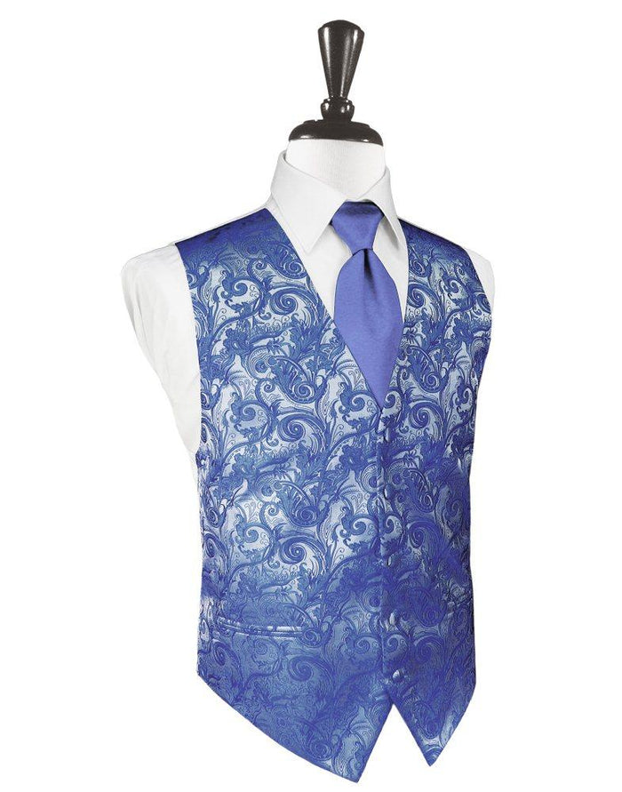 Cornflower Tapestry Vest - Tuxedo Club