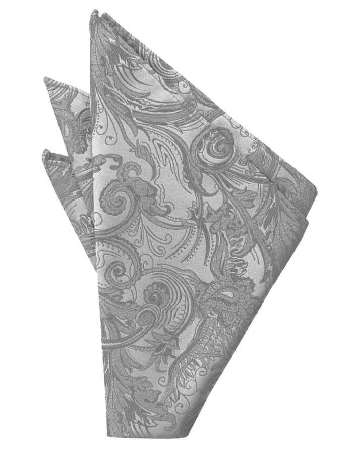 Platinum Tapestry Pocket Square - Tuxedo Club